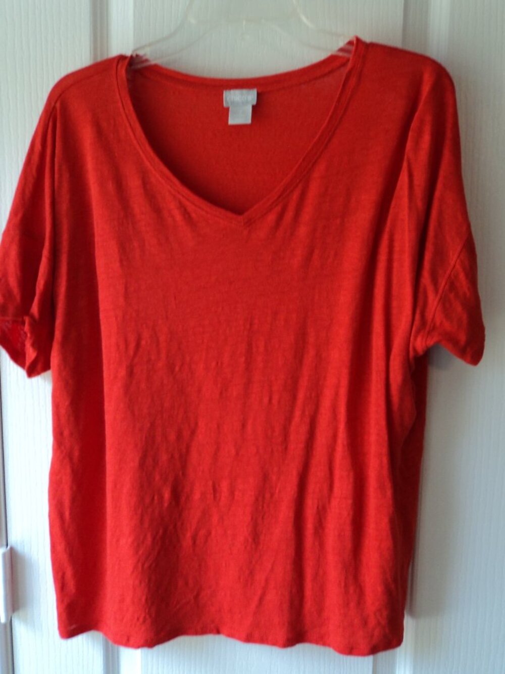 Women's Burnt-Orange V-neck T-Shirt